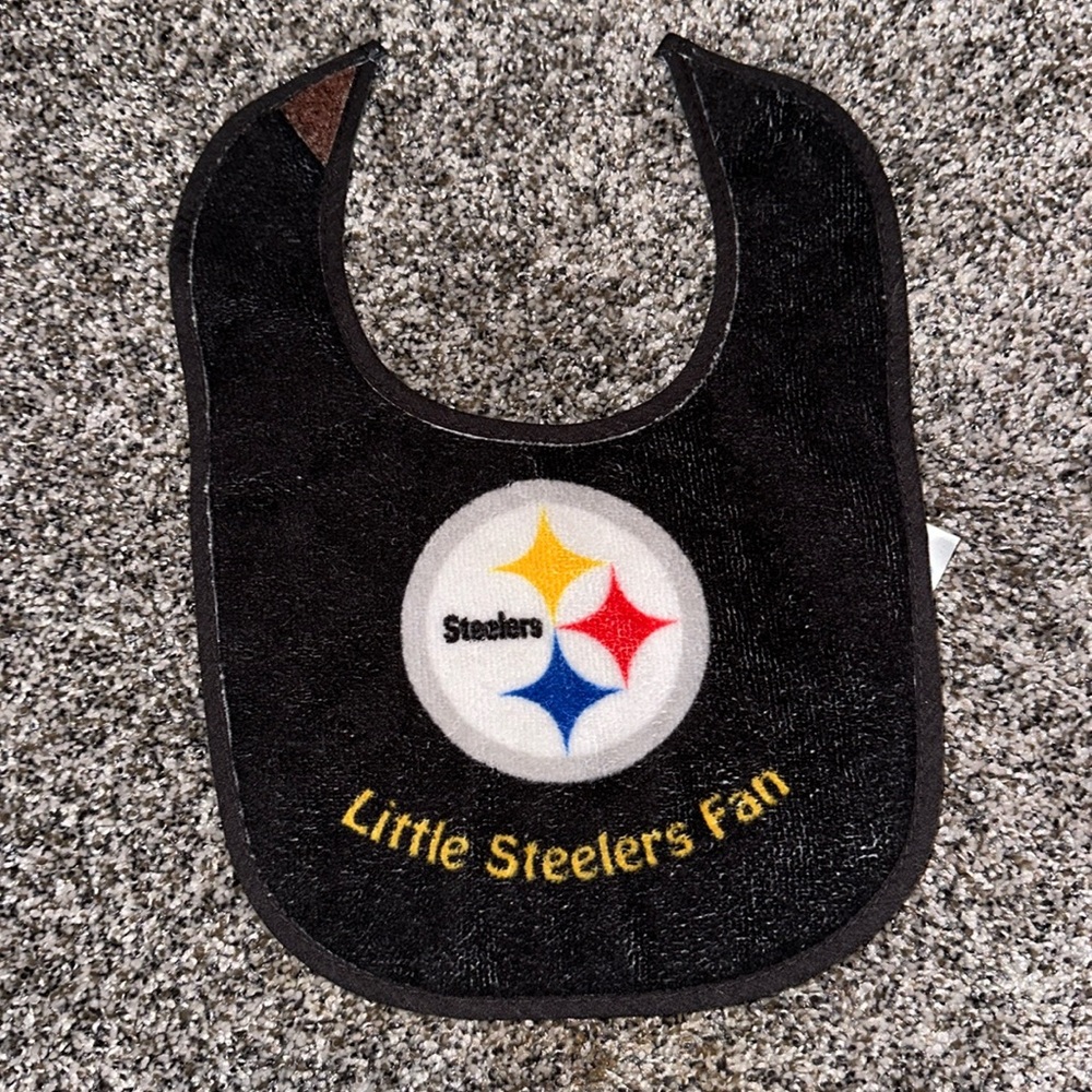 Little Steelers Fan Black Bib Unisex Great Condition